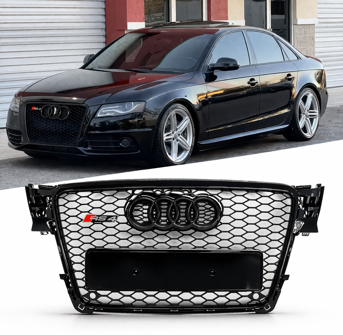 Maskarinë RS4 Full Black për Audi A4 2008-2012 – Stil Sportiv dhe Pamje Premium