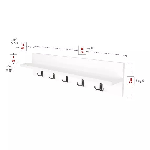 Varëse rrobash për mur 80 cm – E bardhë








